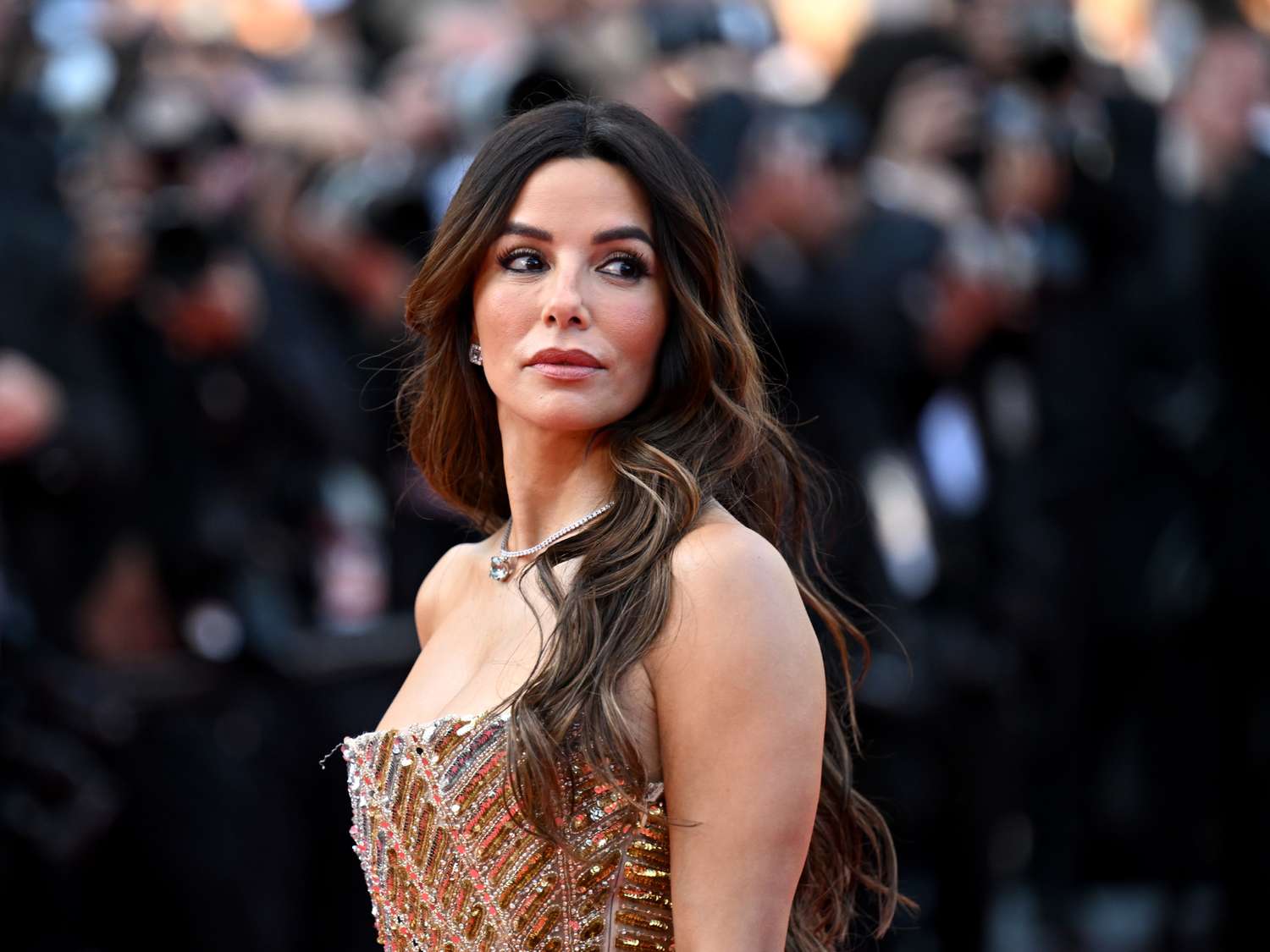 Eva Longoria poses for a red carpet photo