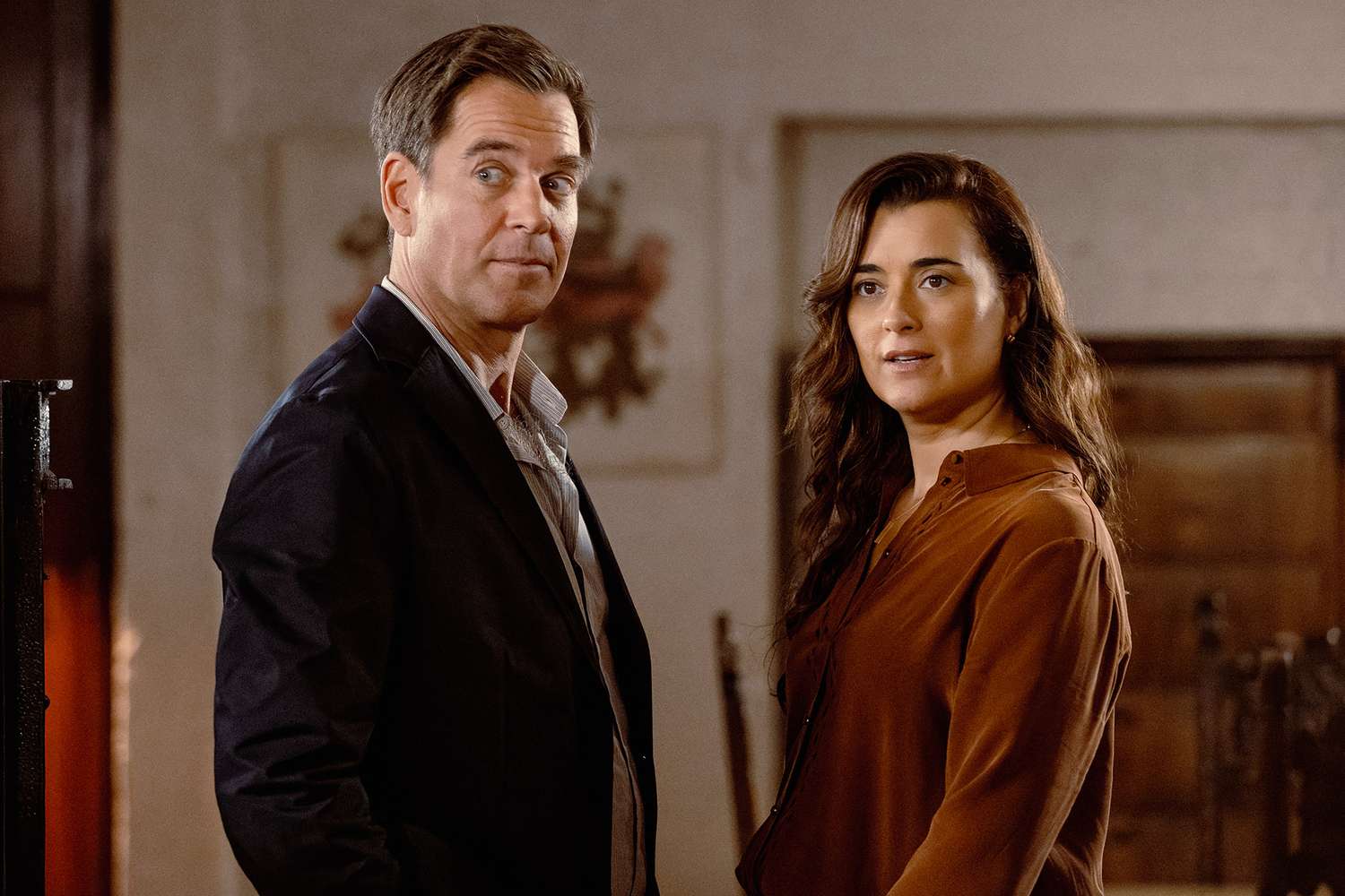Michael Weatherly and Cote de Pablo appear together as Tony DiNozzo and Ziva David.