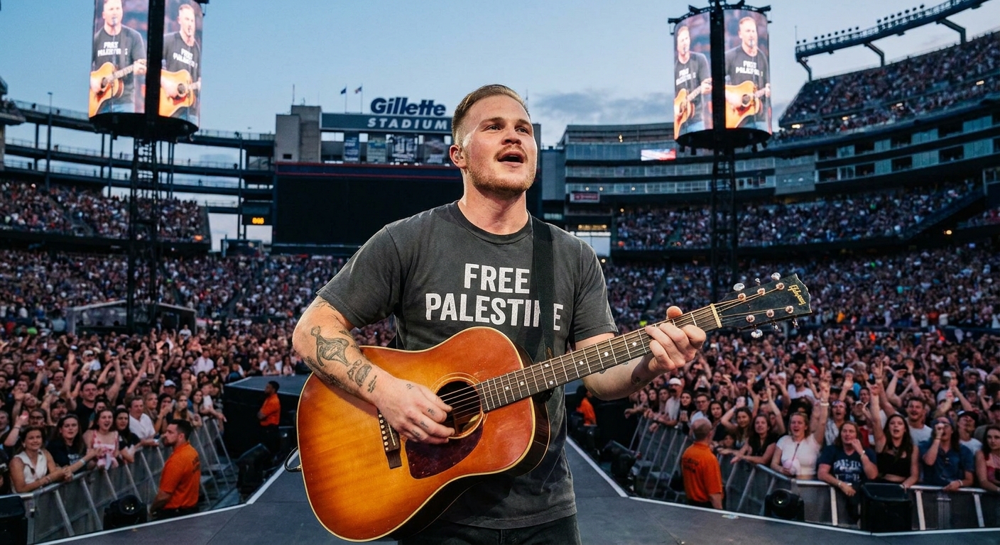 Zach Bryan Wears ‘Free Palestine’ Shirt at Gillette Stadium